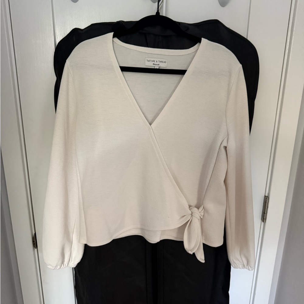 Madewell Cream Texture & Thread Top